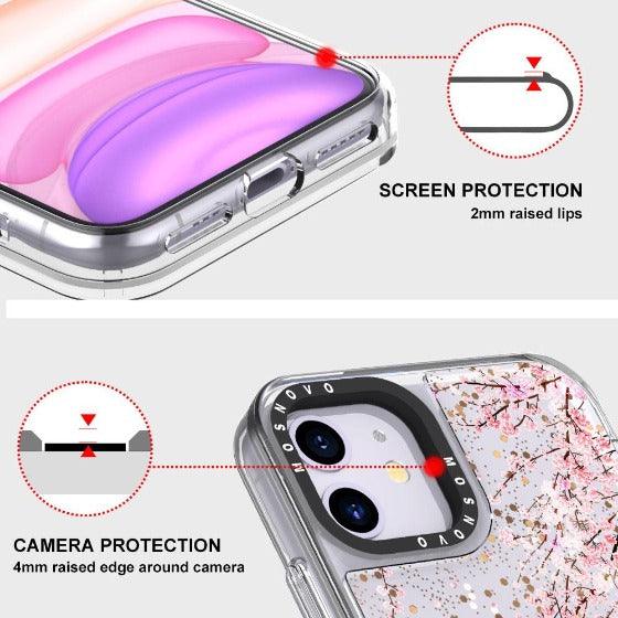 Cherry Blossoms Glitter Phone Case - iPhone 11 Case - MOSNOVO