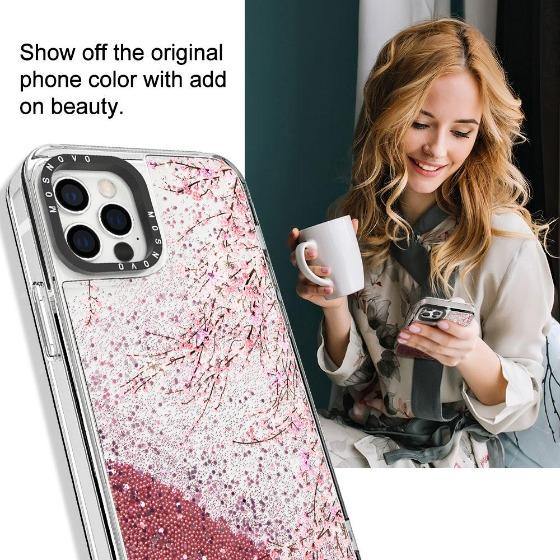 Cherry Blossoms Glitter Phone Case - iPhone 12 Pro Max Case