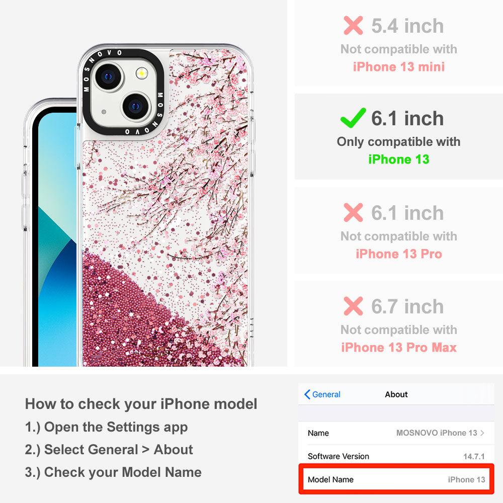 Cherry Blossoms Glitter Phone Case - iPhone 13 Case - MOSNOVO