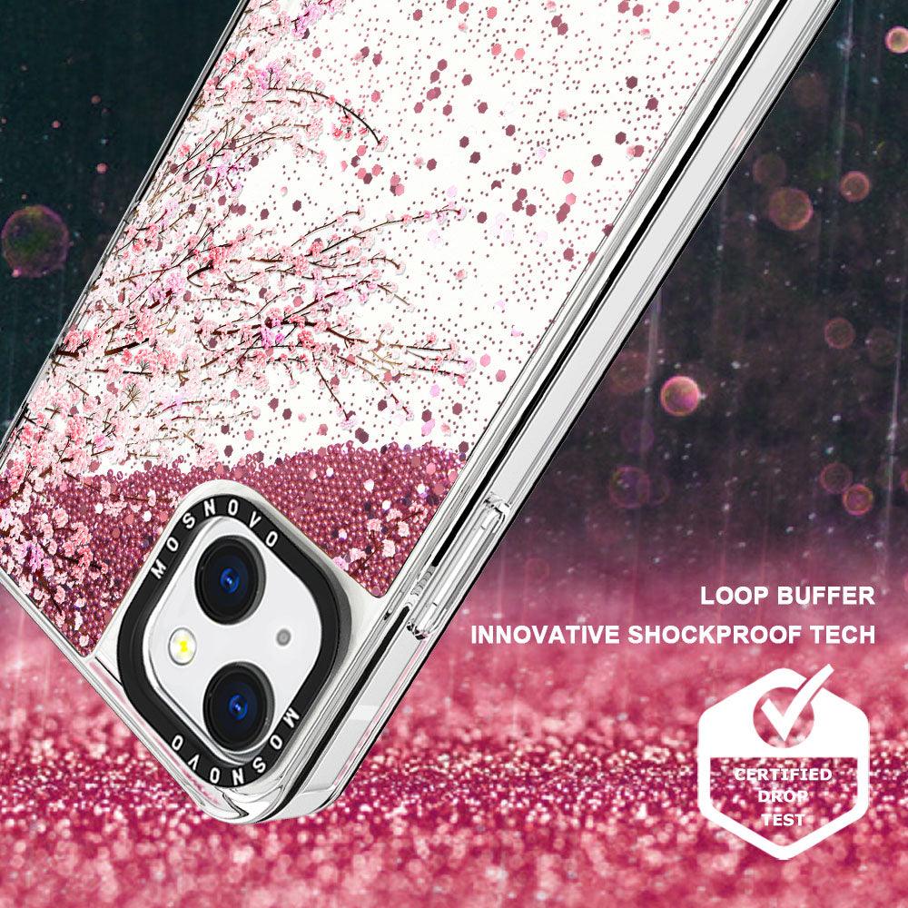 Cherry Blossoms Glitter Phone Case - iPhone 13 Case - MOSNOVO