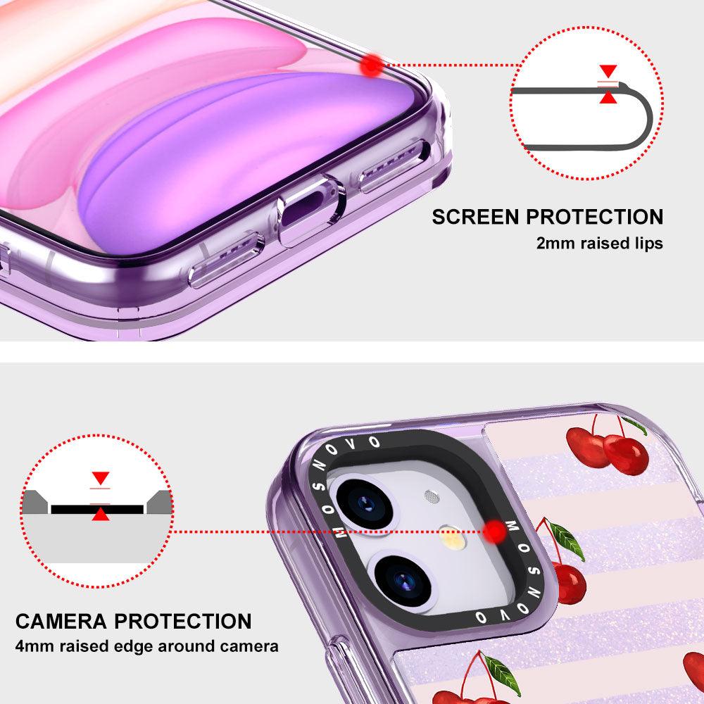 Cherry Glitter Phone Case - iPhone 11 Case - MOSNOVO