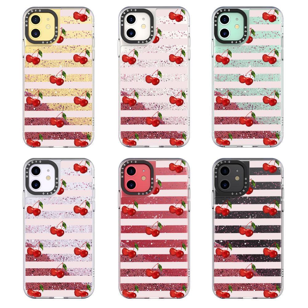Cherry Glitter Phone Case - iPhone 11 Case - MOSNOVO
