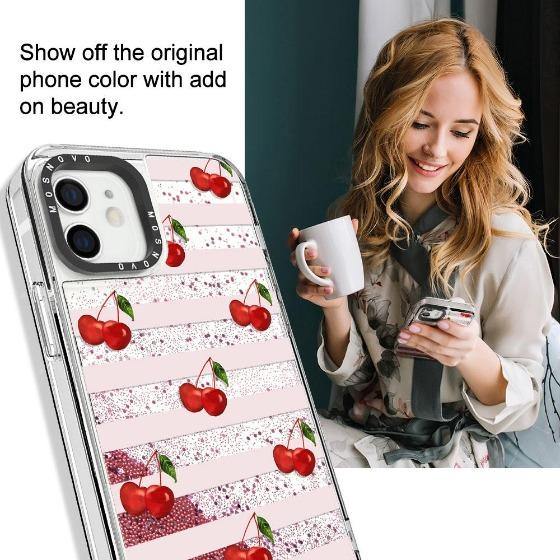 Cherry Glitter Phone Case - iPhone 12 Case - MOSNOVO