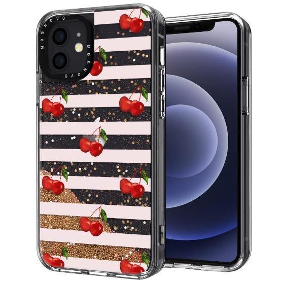Cherry Glitter Phone Case - iPhone 12 Case - MOSNOVO