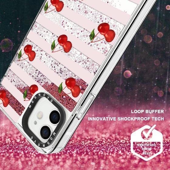 Cherry Glitter Phone Case - iPhone 12 Mini Case - MOSNOVO