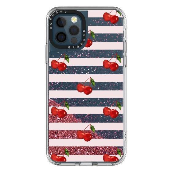 Cherry Glitter Phone Case - iPhone 12 Pro Case - MOSNOVO