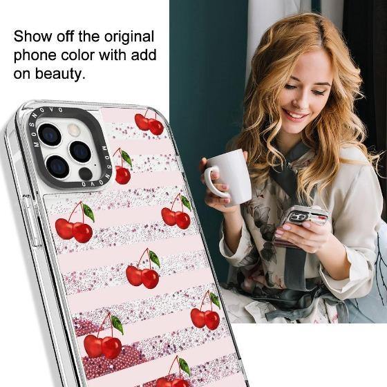 Cherry Glitter Phone Case - iPhone 12 Pro Case - MOSNOVO