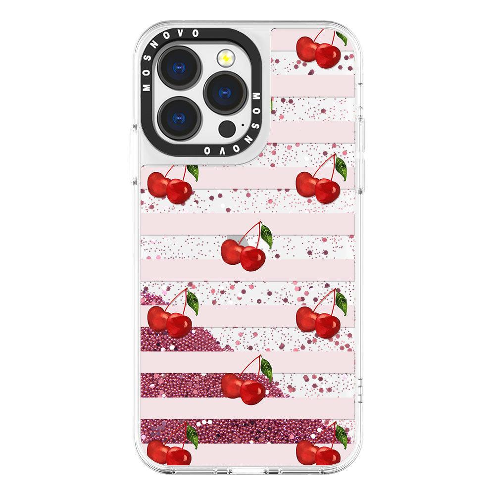 Cherry Glitter Phone Case - iPhone 13 Pro Case - MOSNOVO