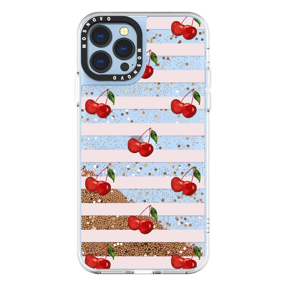 Cherry Glitter Phone Case - iPhone 13 Pro Max Case - MOSNOVO