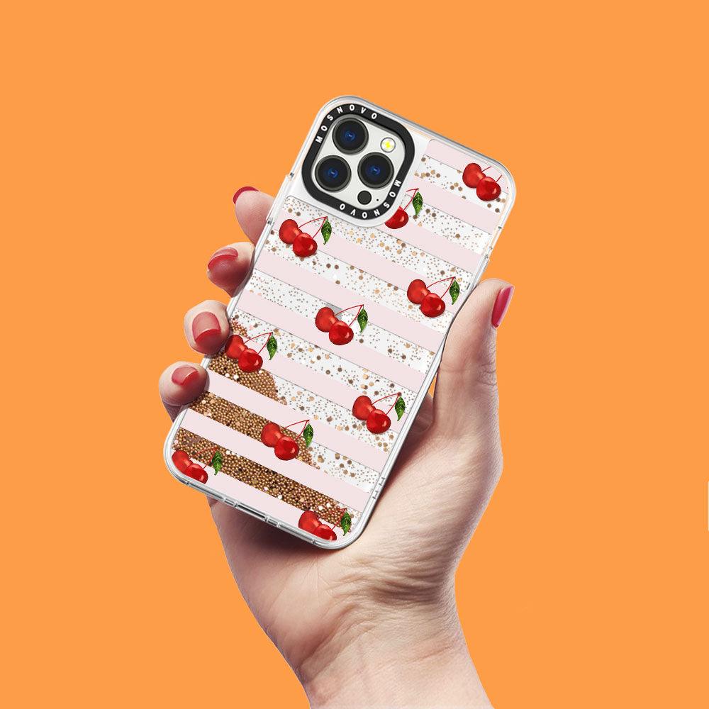 Cherry Glitter Phone Case - iPhone 13 Pro Max Case - MOSNOVO
