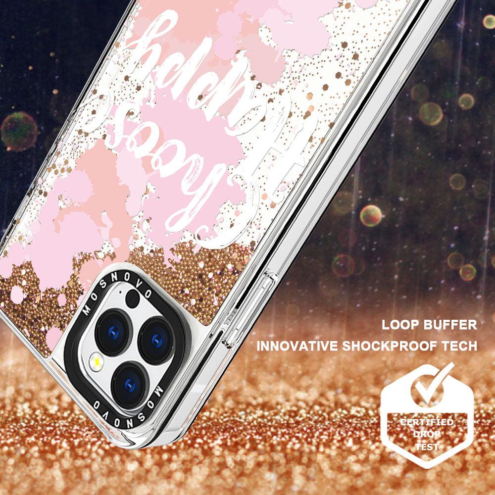 Choose Happy Glitter Phone Case - iPhone 13 Pro Max Case - MOSNOVO