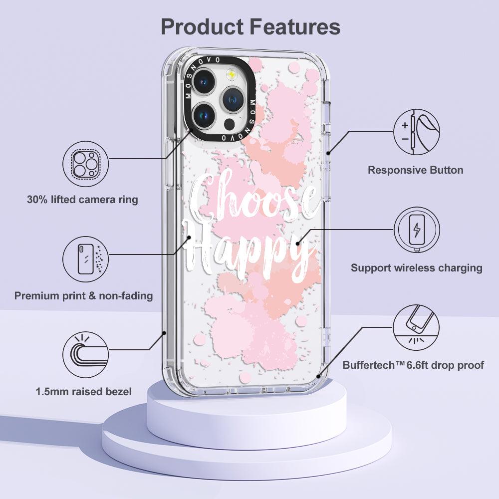 Choose Happy Phone Case - iPhone 12 Pro Max Case - MOSNOVO