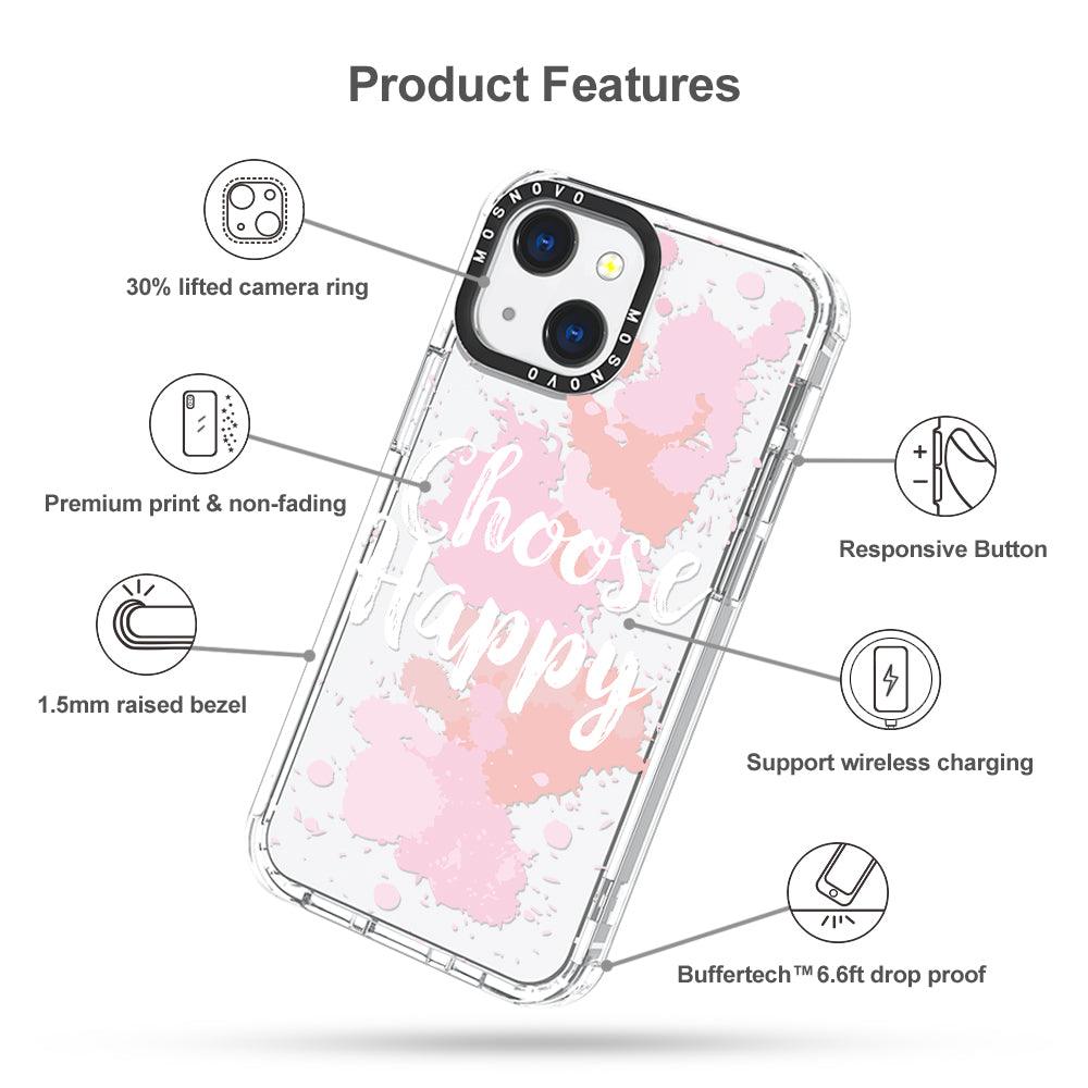 Choose Happy Phone Case - iPhone 13 Mini Case - MOSNOVO