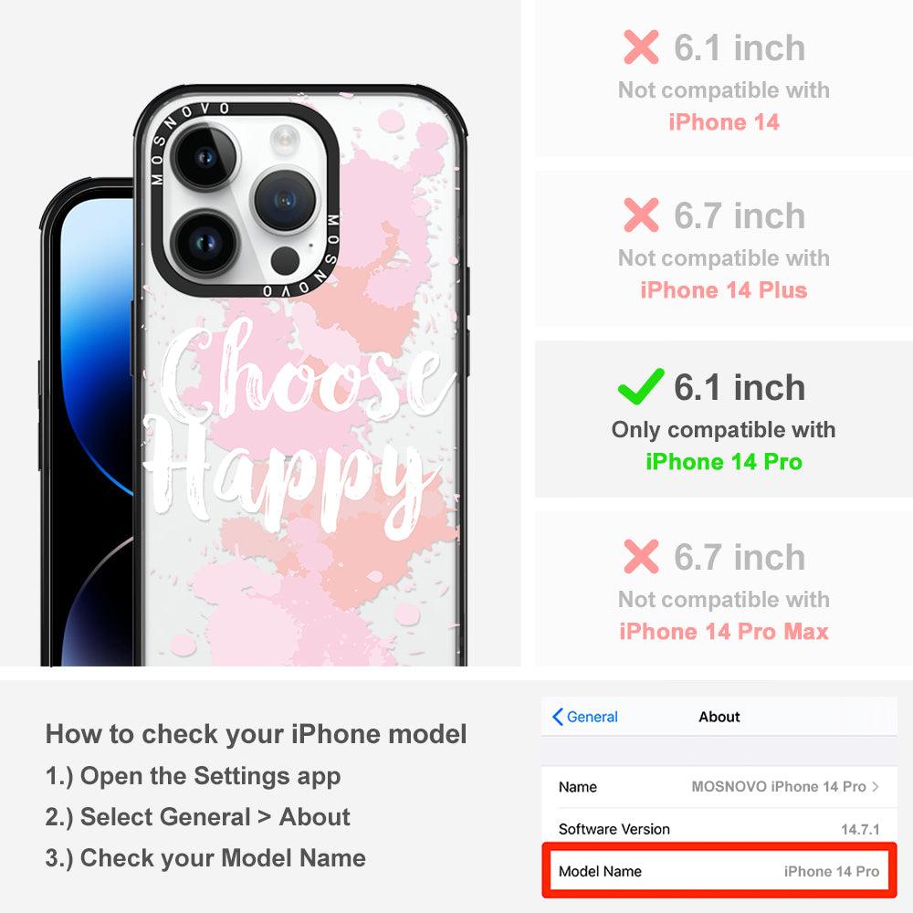 Choose Happy Phone Case - iPhone 14 Pro Case - MOSNOVO