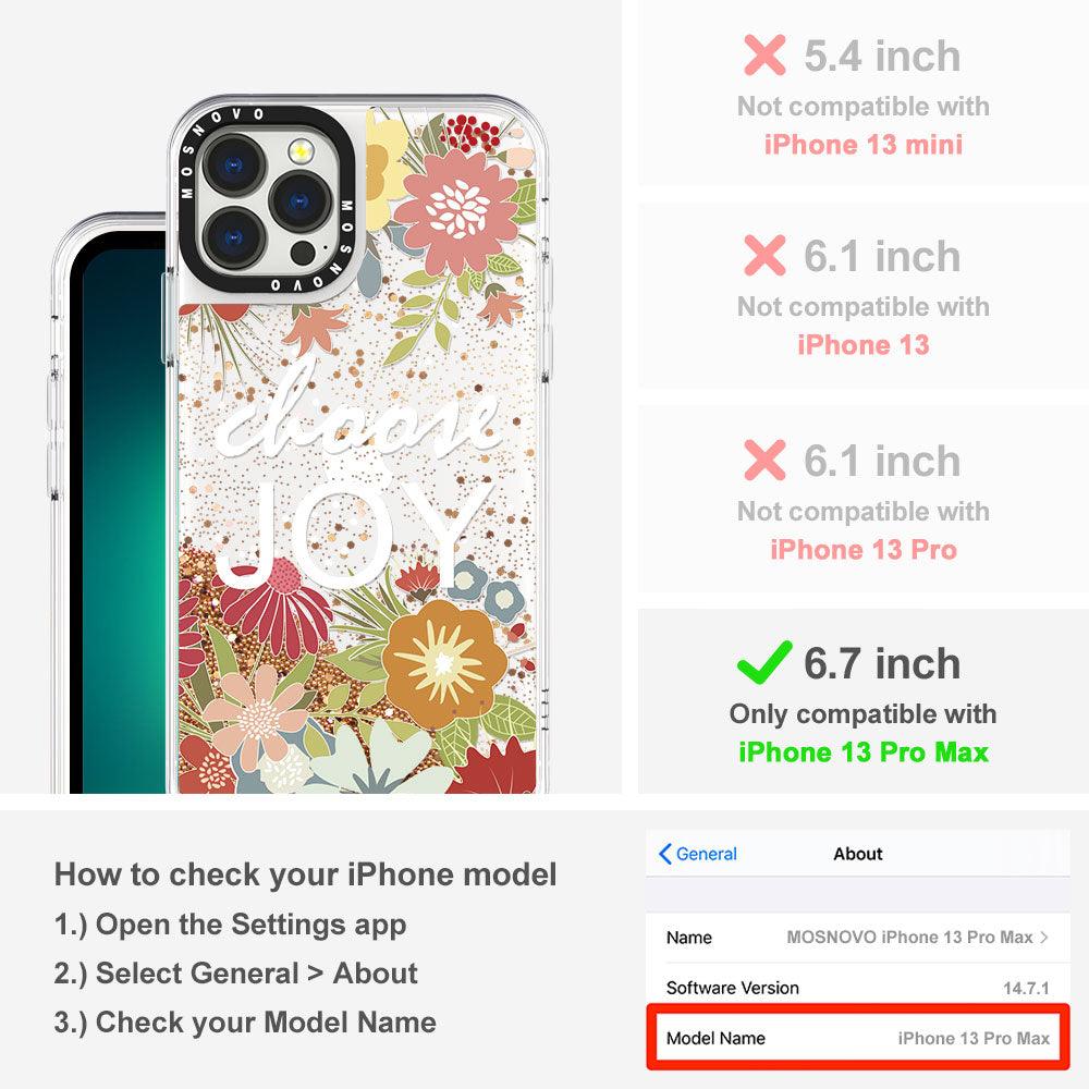 Choose Joy Glitter Phone Case - iPhone 13 Pro Max Case - MOSNOVO