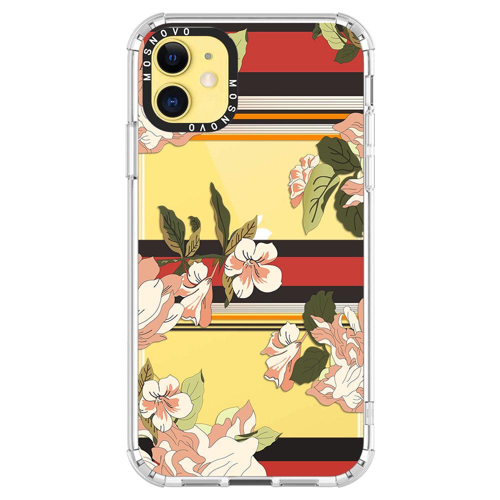 Classic Stripe Floral Phone Case - iPhone 11 Case - MOSNOVO