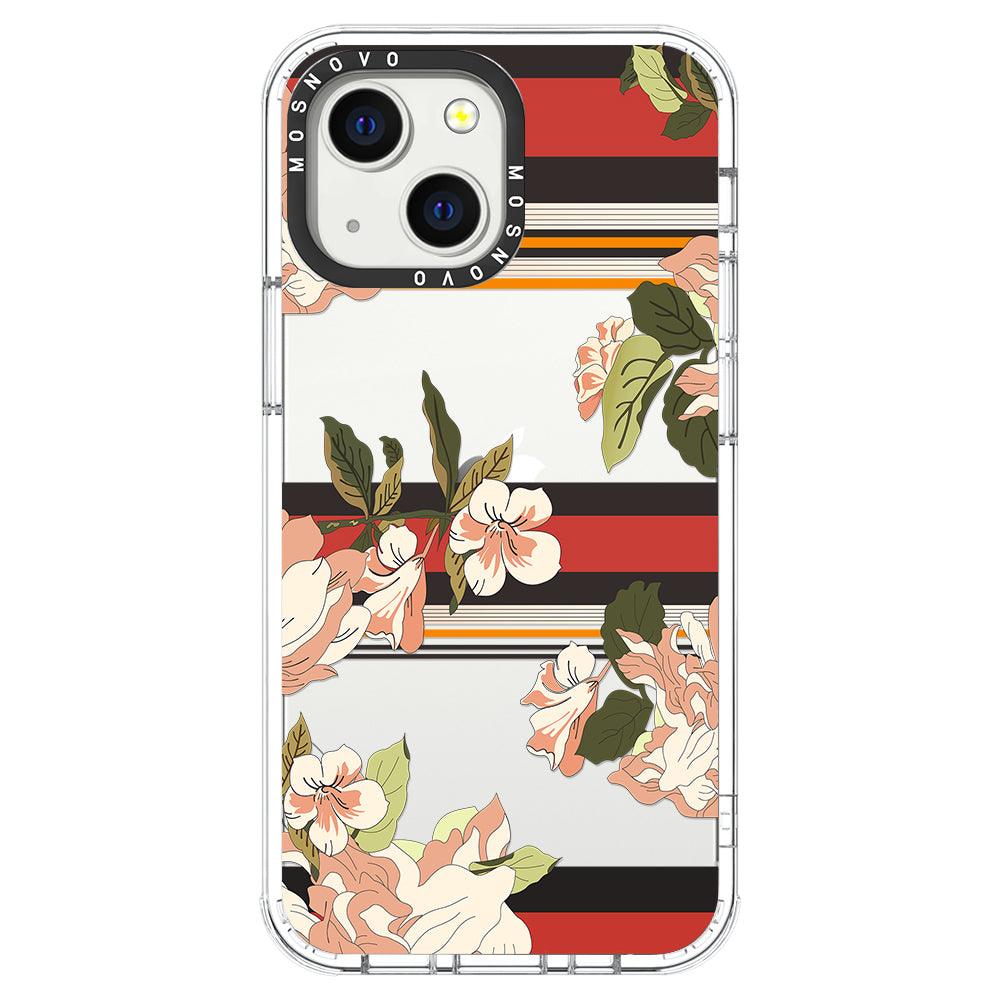 Classic Stripe Floral Phone Case - iPhone 13 Case - MOSNOVO