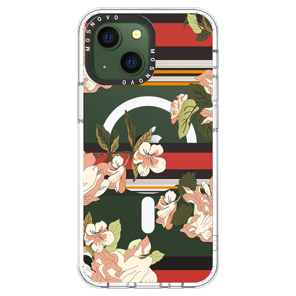 Classic Stripe Floral Phone Case - iPhone 13 Case - MOSNOVO