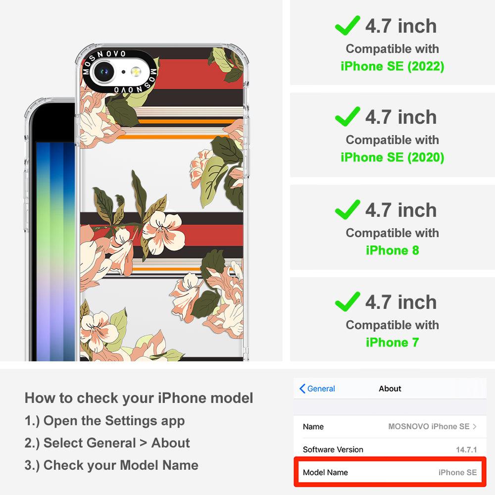 Classic Stripe Floral Phone Case - iPhone 7 Case - MOSNOVO