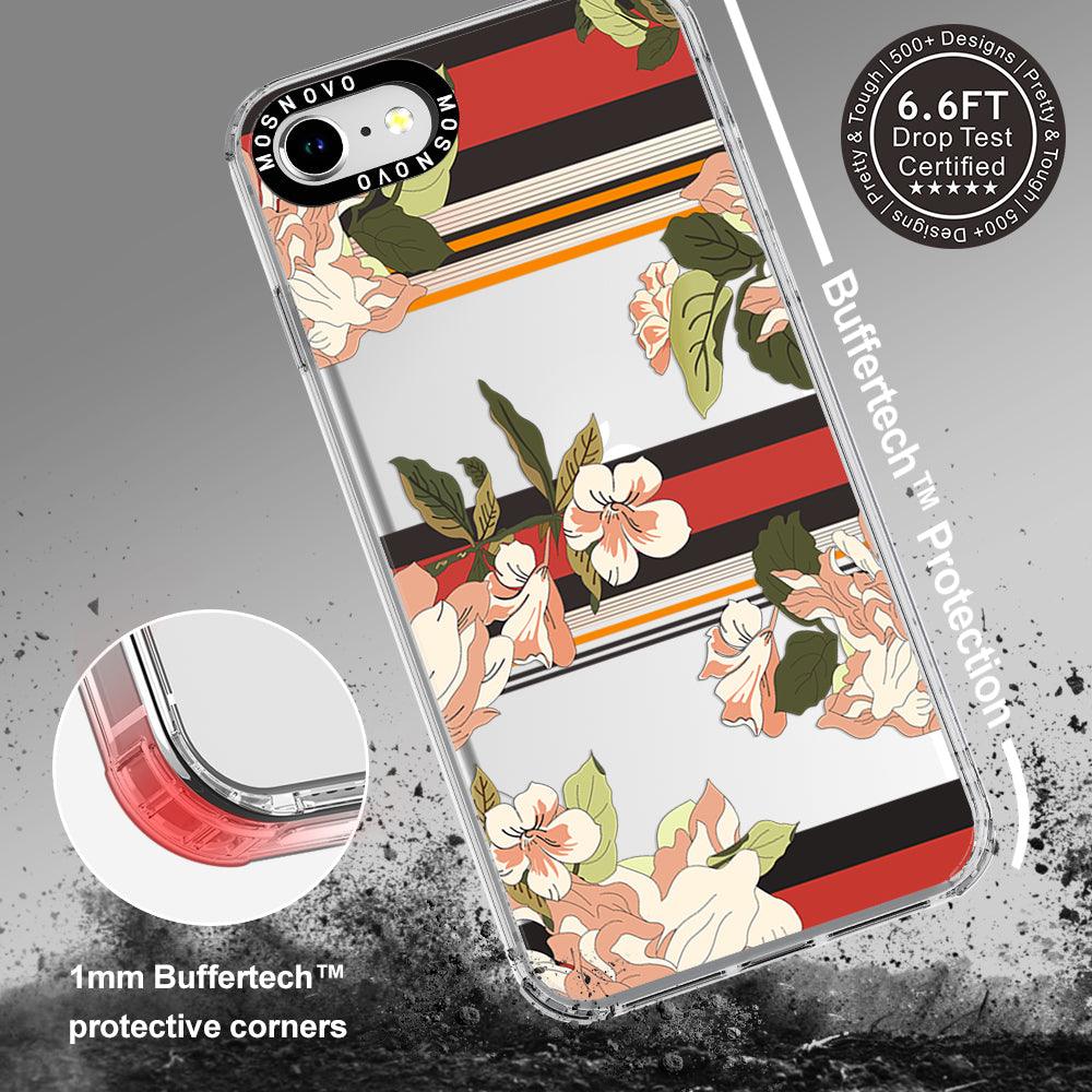 Classic Stripe Floral Phone Case - iPhone 8 Case - MOSNOVO