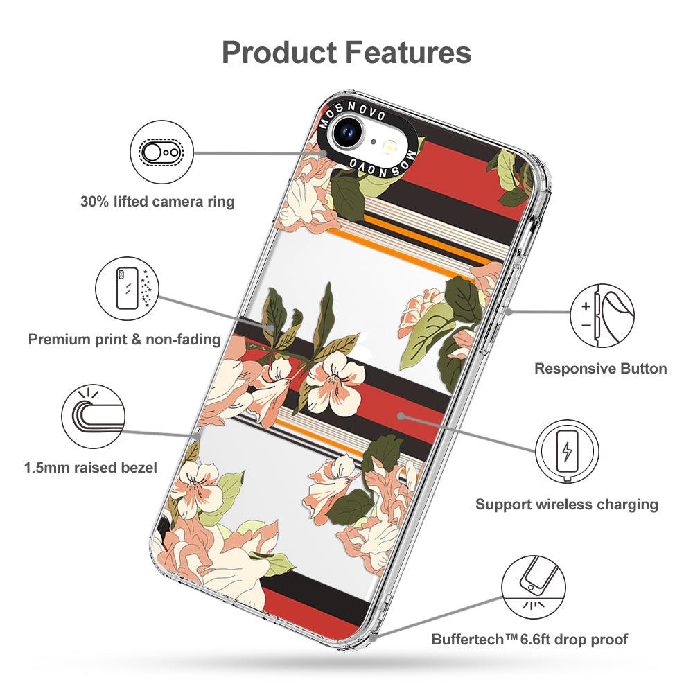 Classic Stripe Floral Phone Case - iPhone 8 Case - MOSNOVO