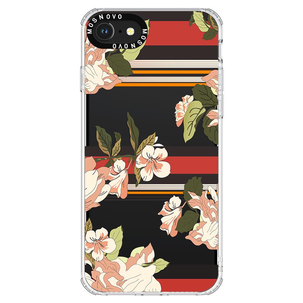 Classic Stripe Floral Phone Case - iPhone SE 2020 Case - MOSNOVO