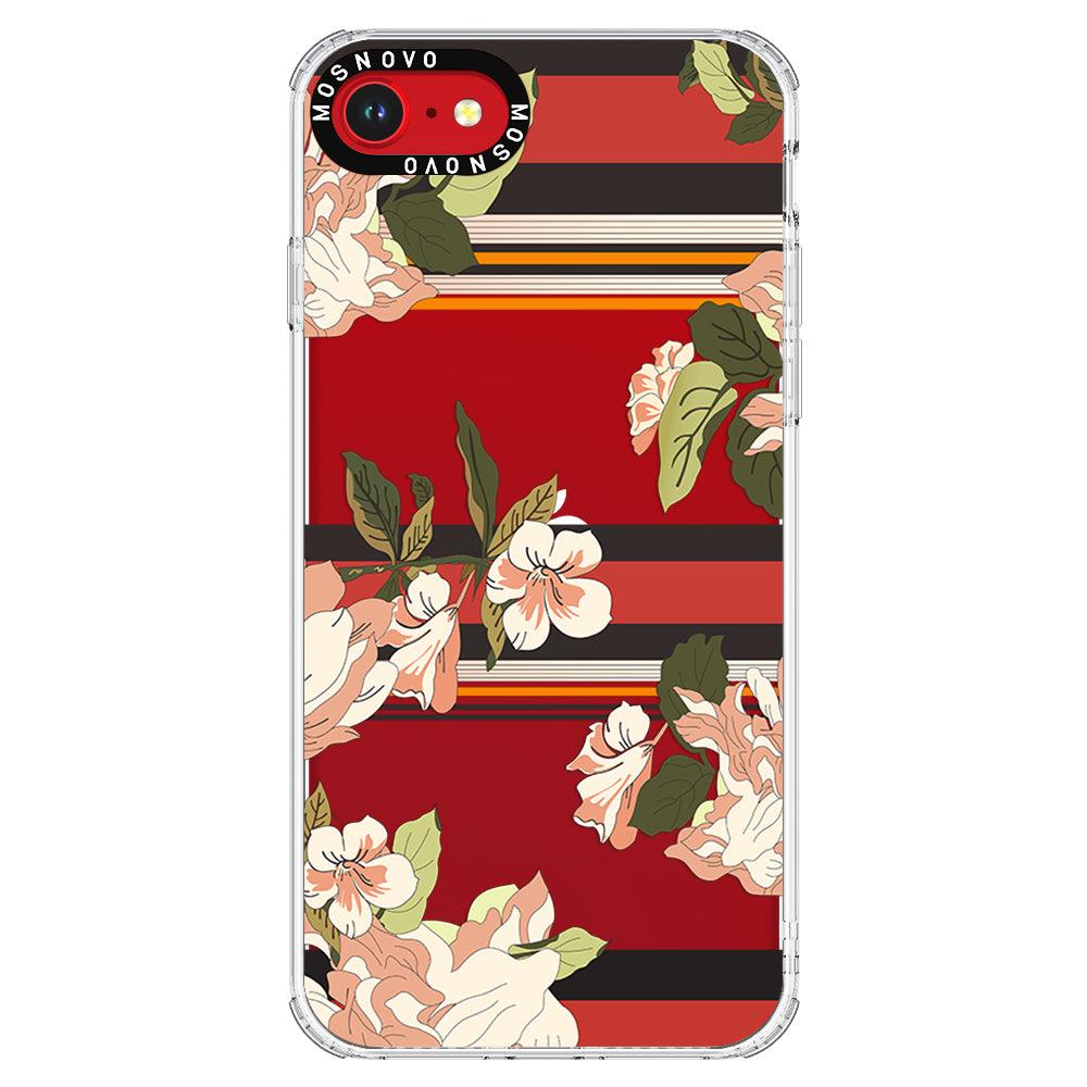 Classic Stripe Floral Phone Case - iPhone SE 2022 Case - MOSNOVO
