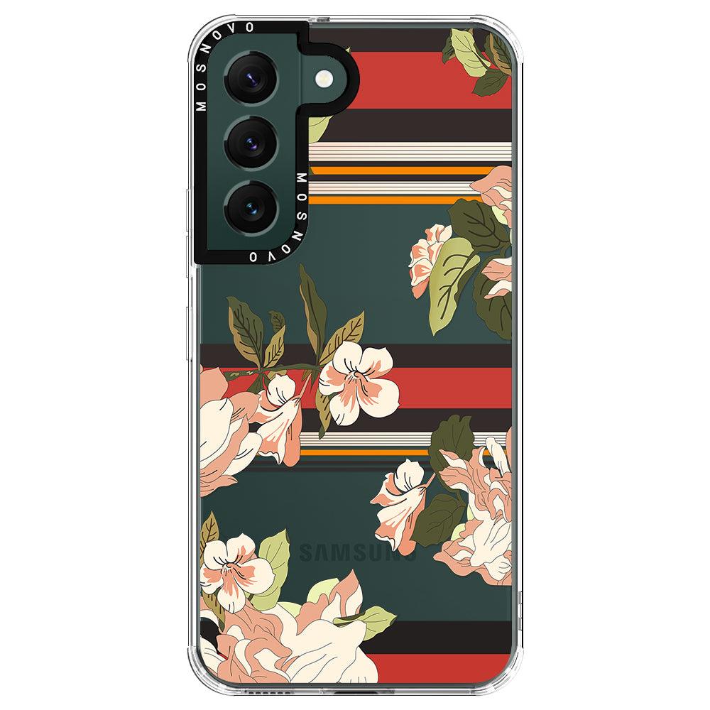 Classic Stripes Floral Phone Case - Samsung Galaxy S22 Case - MOSNOVO