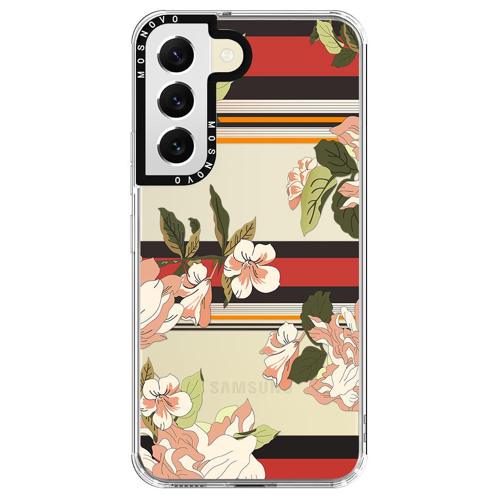 Classic Stripes Floral Phone Case - Samsung Galaxy S22 Plus Case - MOSNOVO