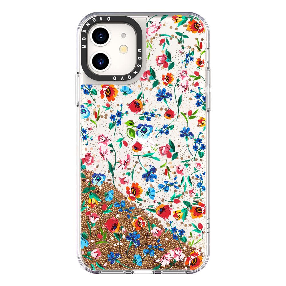Colorful Floral Flower Glitter Phone Case - iPhone 11 Case - MOSNOVO