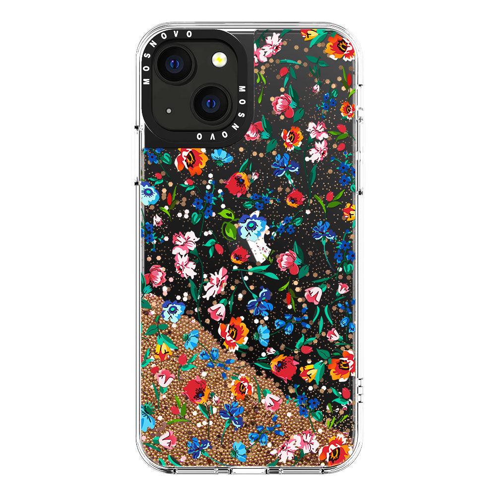 Colorful Floral Flower Glitter Phone Case - iPhone 13 Case - MOSNOVO