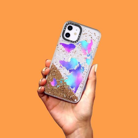 Colorful Map Glitter Phone Case - iPhone 11 Case - MOSNOVO