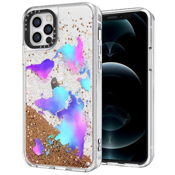 Colorful Map Glitter Phone Case - iPhone 12 Pro Case - MOSNOVO