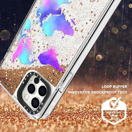 Colorful Map Glitter Phone Case - iPhone 12 Pro Case - MOSNOVO
