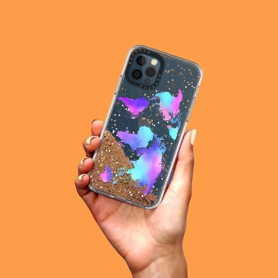 Colorful Map Glitter Phone Case - iPhone 12 Pro Max Case - MOSNOVO