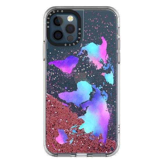 Colorful Map Glitter Phone Case - iPhone 12 Pro Max Case - MOSNOVO