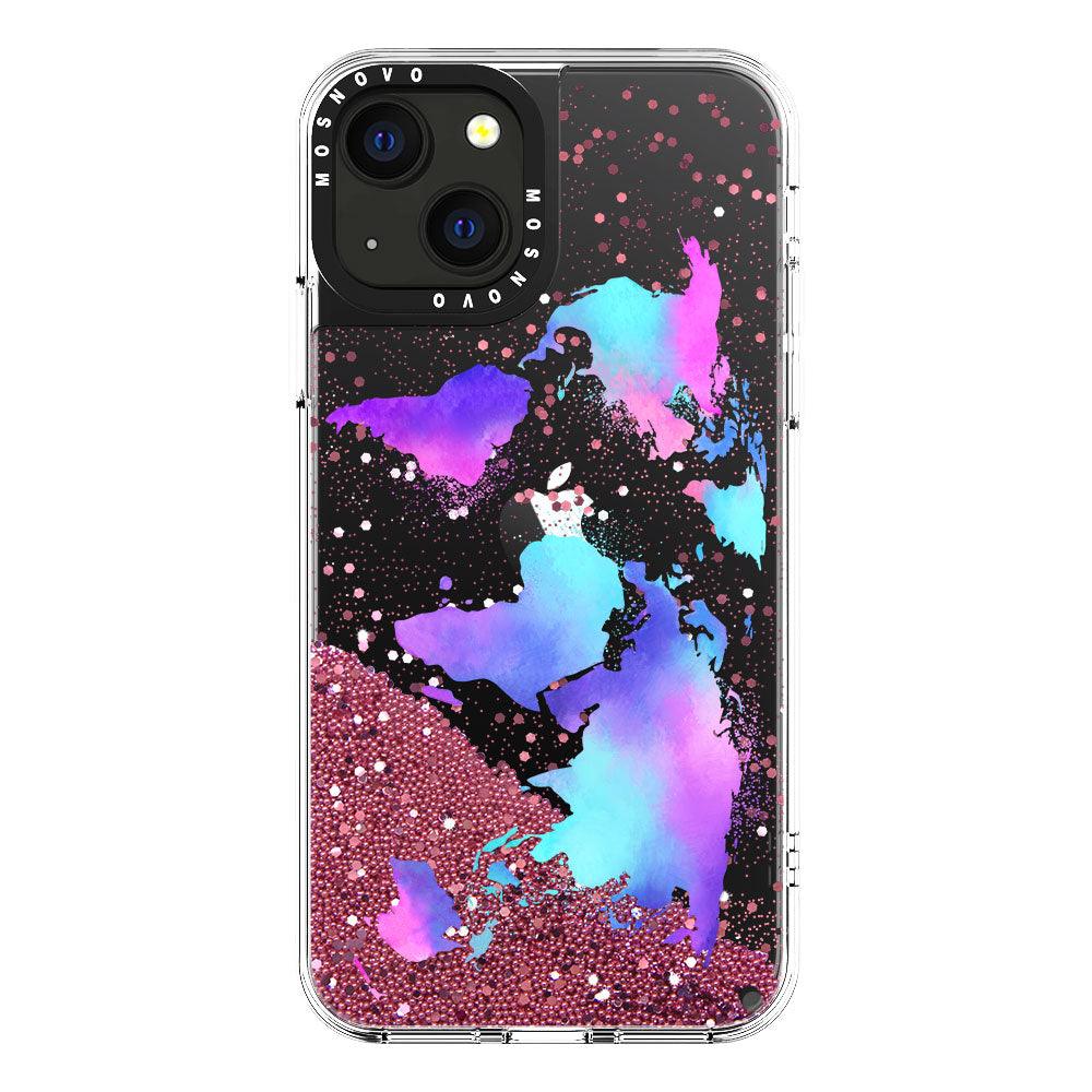 Colorful Map Glitter Phone Case - iPhone 13 Case - MOSNOVO