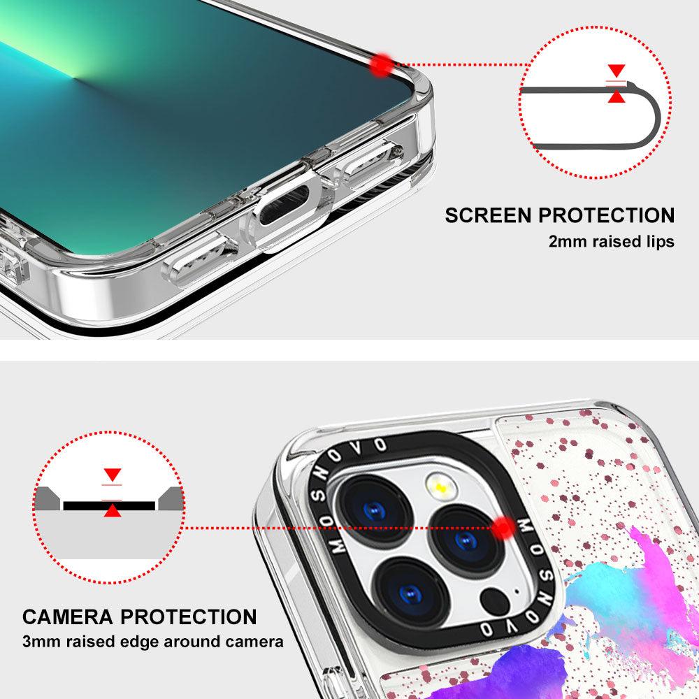 Colorful Map Glitter Phone Case - iPhone 13 Pro Case - MOSNOVO