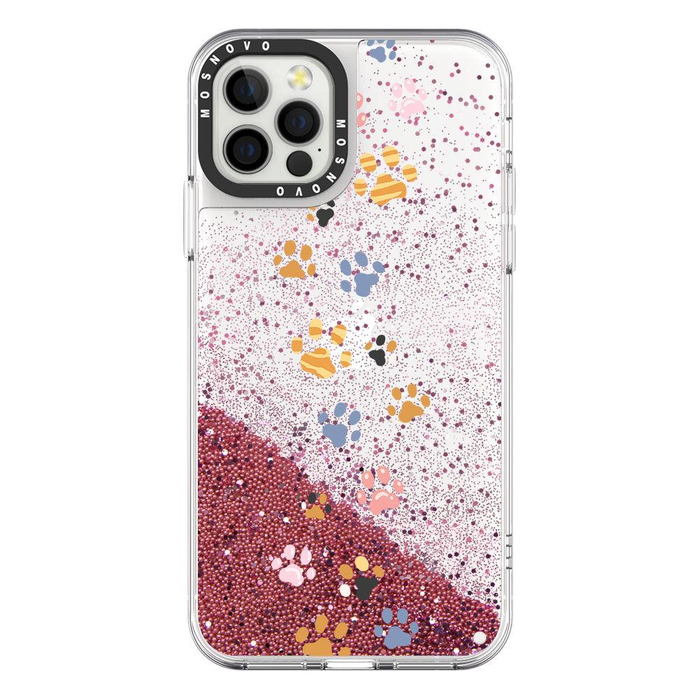 Colorful Paw Glitter Phone Case - iPhone 12 Pro Case - MOSNOVO