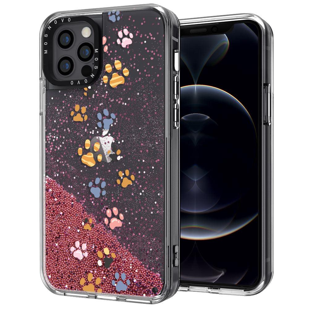 Colorful Paw Glitter Phone Case - iPhone 12 Pro Max Case - MOSNOVO