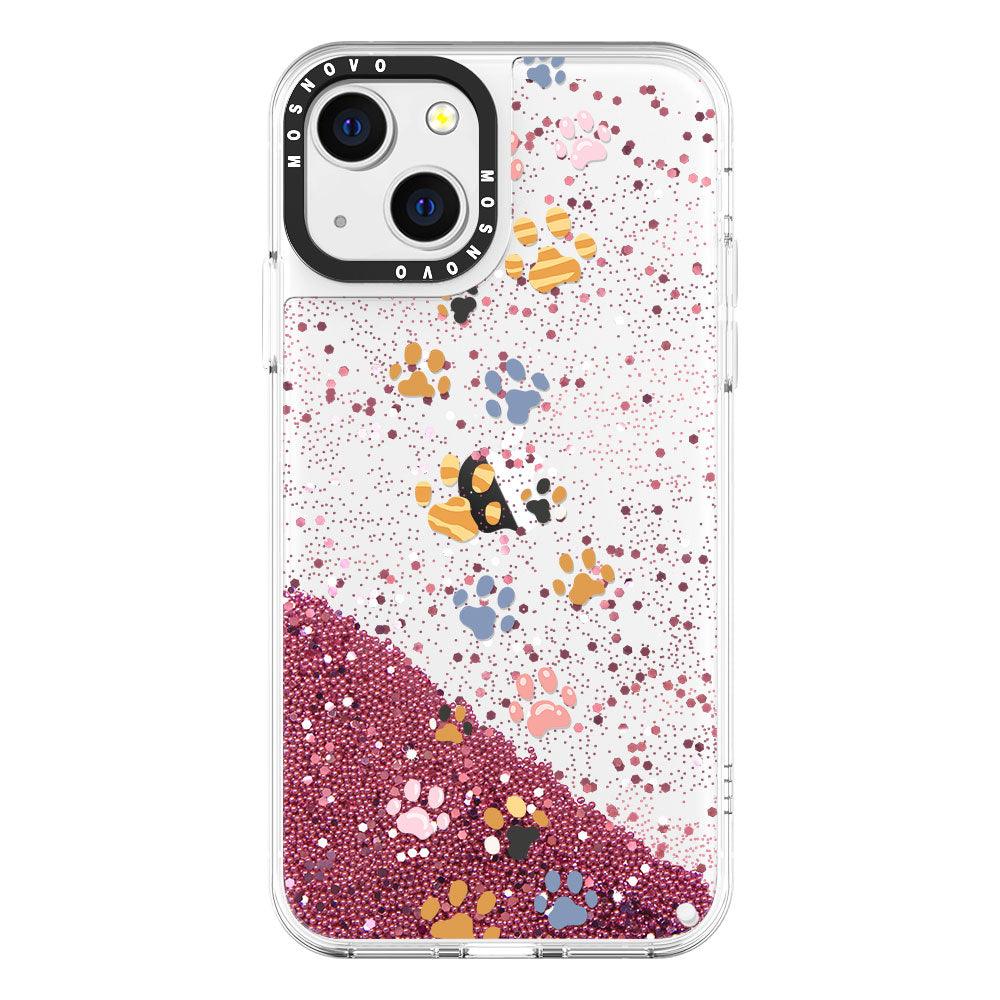 Colorful Paw Glitter Phone Case - iPhone 13 Case - MOSNOVO