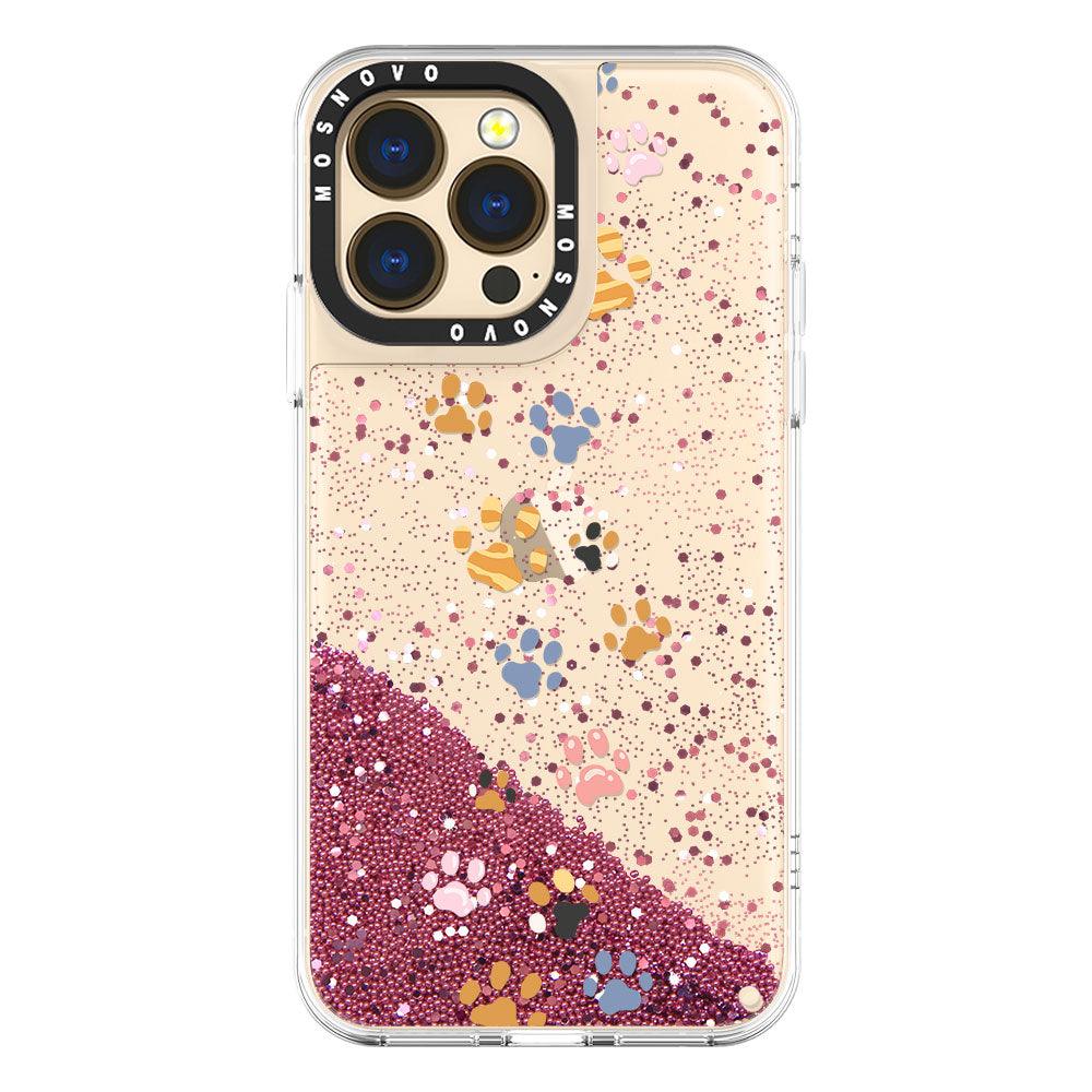Colorful Paw Glitter Phone Case - iPhone 13 Pro Case - MOSNOVO