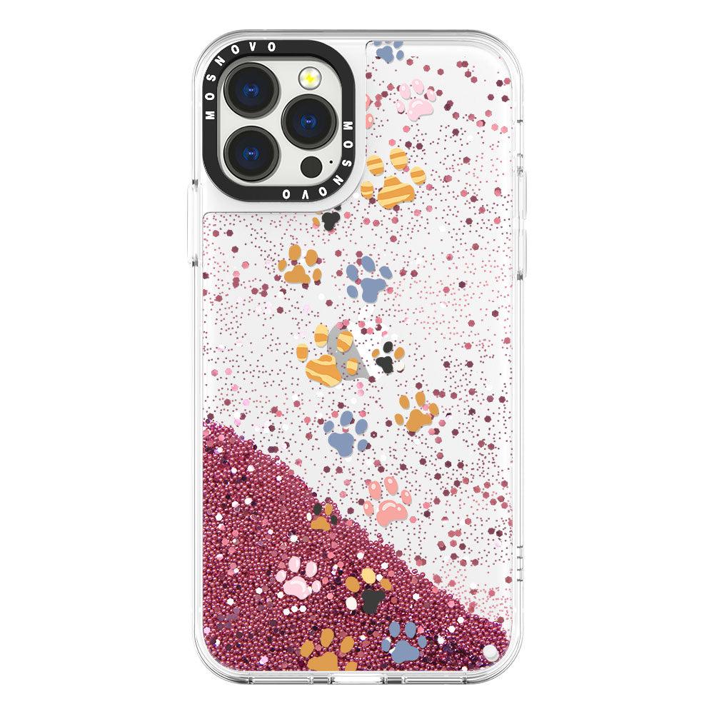 Colorful Paw Glitter Phone Case - iPhone 13 Pro Max Case - MOSNOVO