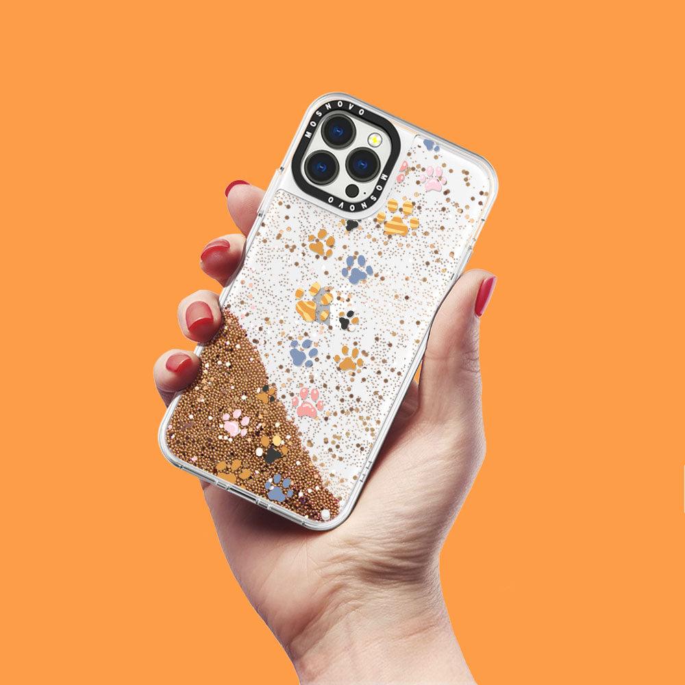 Colorful Paw Glitter Phone Case - iPhone 13 Pro Max Case - MOSNOVO