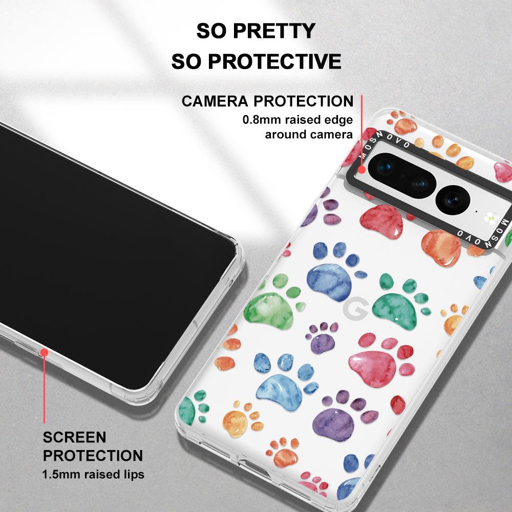 Colorful Paw Phone Case - Google Pixel 7 Pro Case - MOSNOVO