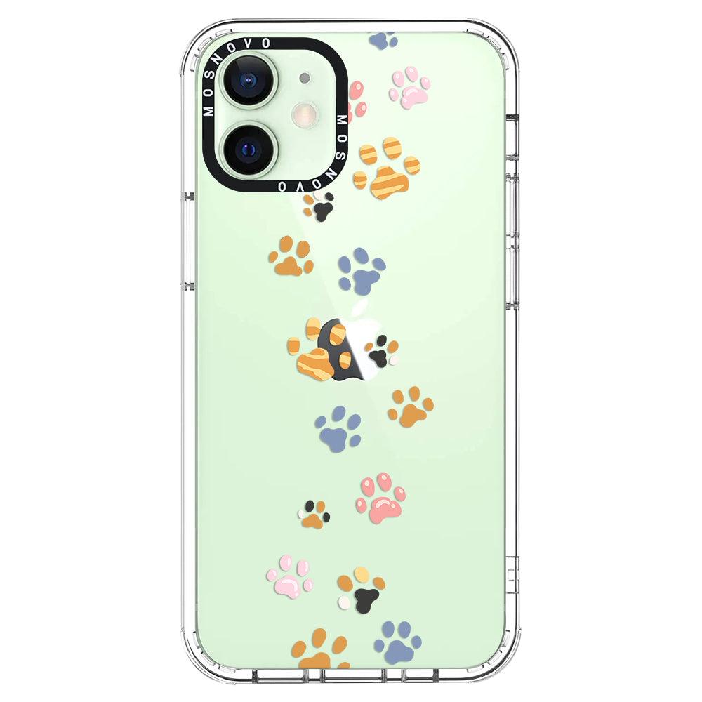 Colorful Paw Phone Case - iPhone 12 Mini Case - MOSNOVO