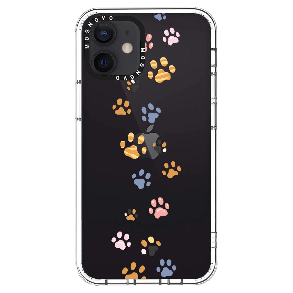 Colorful Paw Phone Case - iPhone 12 Mini Case - MOSNOVO