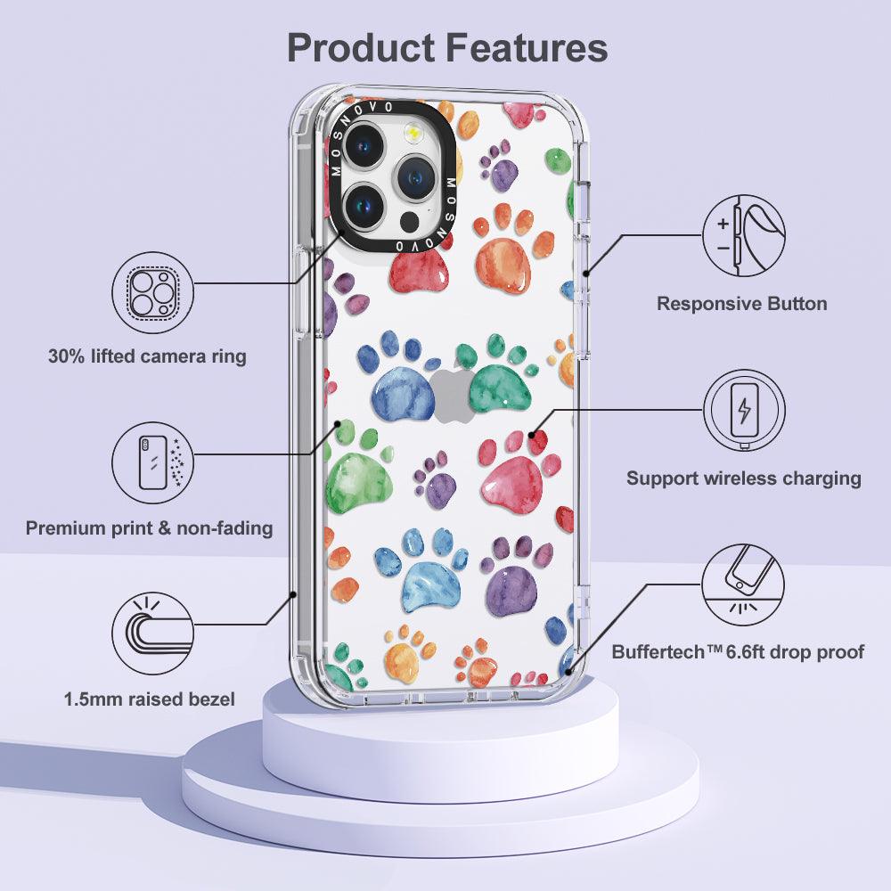 Colorful Paw Phone Case - iPhone 12 Pro Case - MOSNOVO