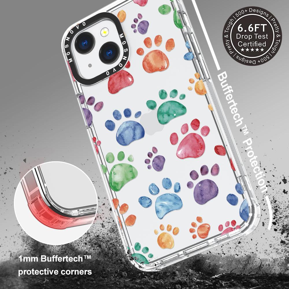 Colorful Paw Phone Case - iPhone 13 Mini Case - MOSNOVO