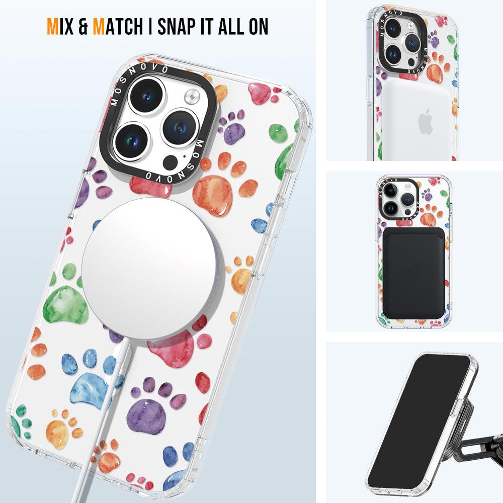 Colorful Paw Phone Case - iPhone 14 Pro Max Case - MOSNOVO